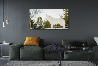 Obraz drukowany na płótnie Wilk w Zimowym Lesie