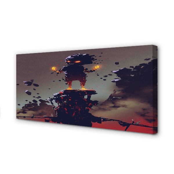 Obraz canvas na ścianę Postać w Dymie i Ogniu