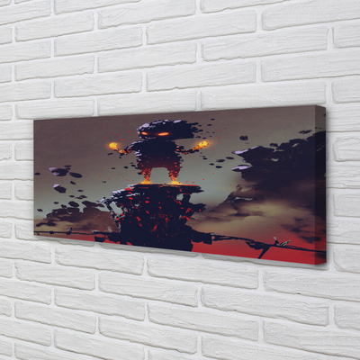 Obraz canvas na ścianę Postać w Dymie i Ogniu