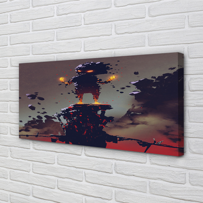 Obraz canvas na ścianę Postać w Dymie i Ogniu