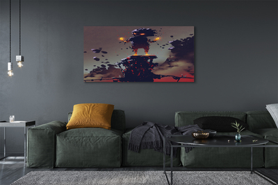 Obraz canvas na ścianę Postać w Dymie i Ogniu