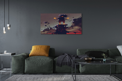 Obraz canvas na ścianę Postać w Dymie i Ogniu