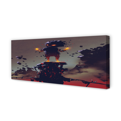 Obraz canvas na ścianę Postać w Dymie i Ogniu