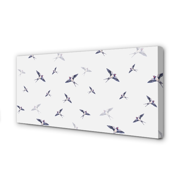 Obraz drukowany na płótnie Kwiaty i Ptaki