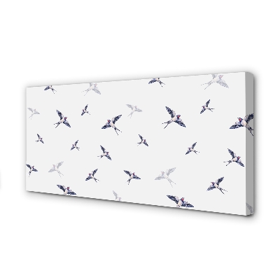 Obraz drukowany na płótnie Kwiaty i Ptaki