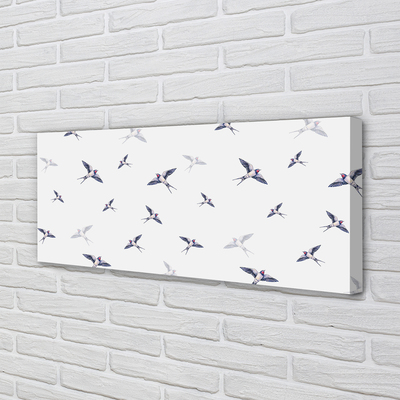 Obraz drukowany na płótnie Kwiaty i Ptaki