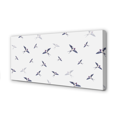 Obraz drukowany na płótnie Kwiaty i Ptaki