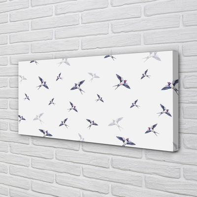 Obraz drukowany na płótnie Kwiaty i Ptaki