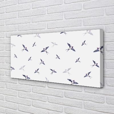 Obraz drukowany na płótnie Kwiaty i Ptaki