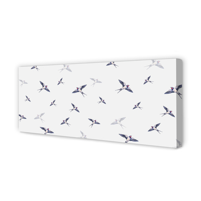 Obraz drukowany na płótnie Kwiaty i Ptaki