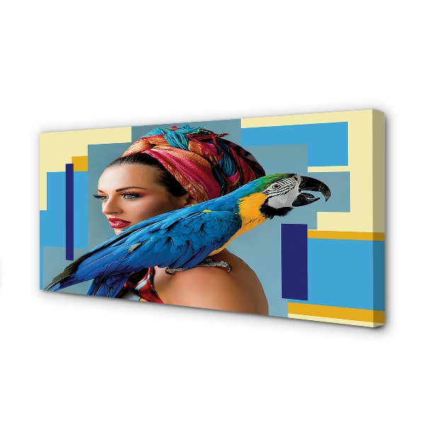 Zdjęcie na płótnie Papuga Ara na Ramieniu