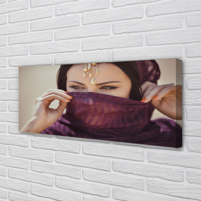 Obraz na płótnie Kobieta fioletowy materiał