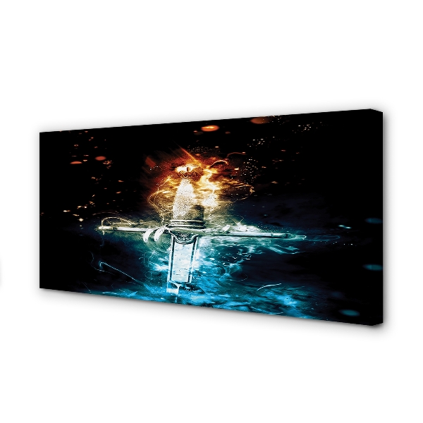 Zdjęcie na płótnie Miecz w Kolorowych Dymach