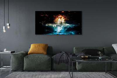 Zdjęcie na płótnie Miecz w Kolorowych Dymach