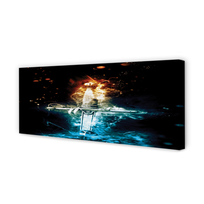 Zdjęcie na płótnie Miecz w Kolorowych Dymach