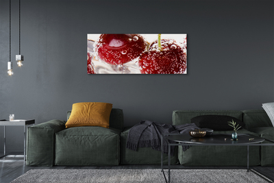 Fotoobraz na płótnie Czereśnie w Kroplach Wody