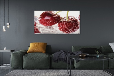 Fotoobraz na płótnie Czereśnie w Kroplach Wody