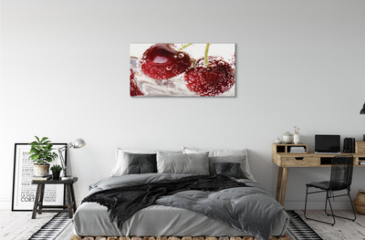 Fotoobraz na płótnie Czereśnie w Kroplach Wody