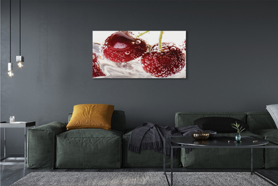 Fotoobraz na płótnie Czereśnie w Kroplach Wody