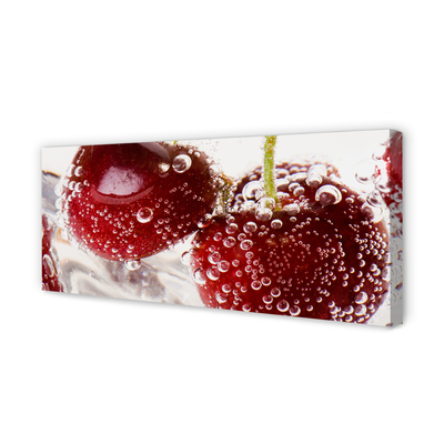 Fotoobraz na płótnie Czereśnie w Kroplach Wody