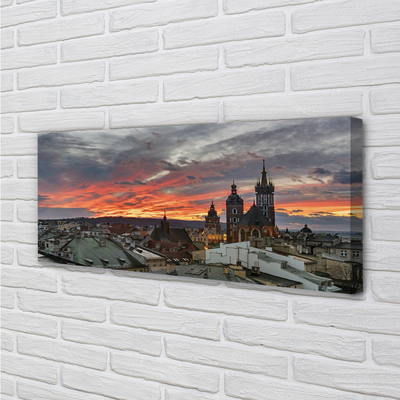 Obraz na płótnie Kraków Zachód słońca panorama