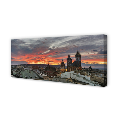 Obraz na płótnie Kraków Zachód słońca panorama