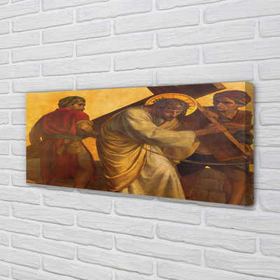 Zdjęcie na płótnie Jezus na Krzyżu i Ludzie