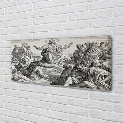 Zdjęcie na płótnie Rysunek Jezusa z Ludźmi