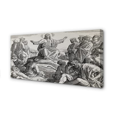 Zdjęcie na płótnie Rysunek Jezusa z Ludźmi