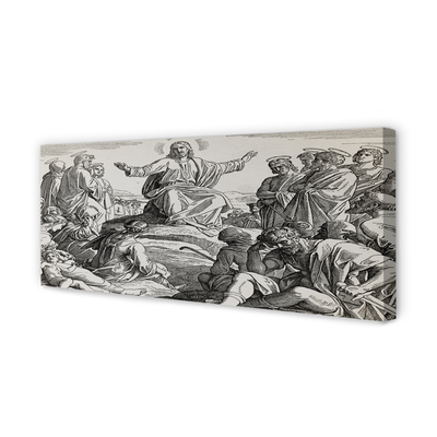 Zdjęcie na płótnie Rysunek Jezusa z Ludźmi