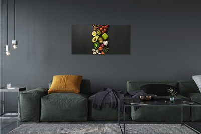 Obraz na płótnie Kompozycja Zdrowych Owoców i Warzyw