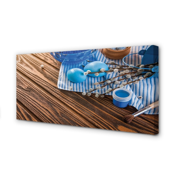 Zdjęcie na płótnie Jajka, Farba i Bazie na Deskach