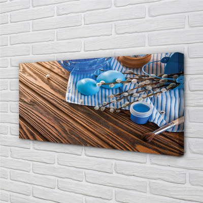 Zdjęcie na płótnie Jajka, Farba i Bazie na Deskach