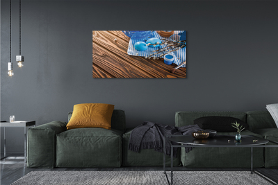 Zdjęcie na płótnie Jajka, Farba i Bazie na Deskach