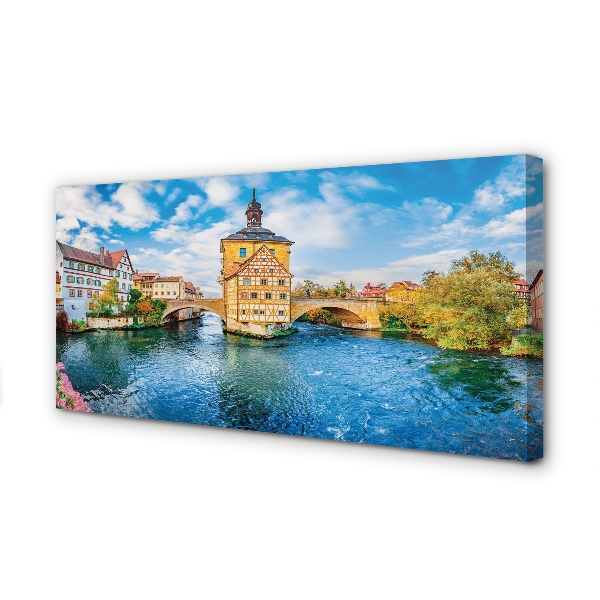 Obraz na płótnie Niemcy Rzeka mosty stare miasto