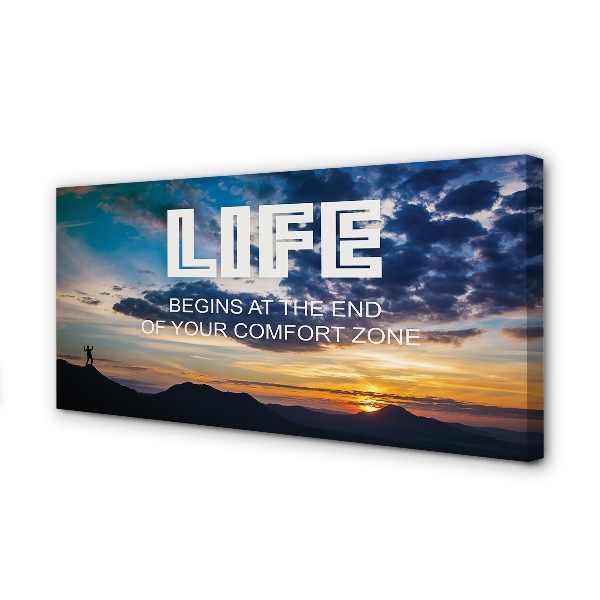 Duży obraz na płótnie Napis o Zachodzie Słońca