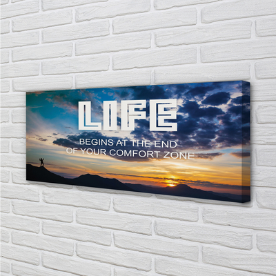 Duży obraz na płótnie Napis o Zachodzie Słońca