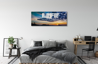 Duży obraz na płótnie Napis o Zachodzie Słońca