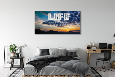 Duży obraz na płótnie Napis o Zachodzie Słońca