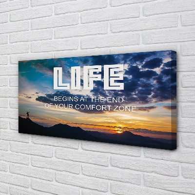 Duży obraz na płótnie Napis o Zachodzie Słońca