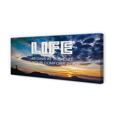 Duży obraz na płótnie Napis o Zachodzie Słońca