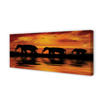 Obraz na płótnie Zachód słonie jezioro