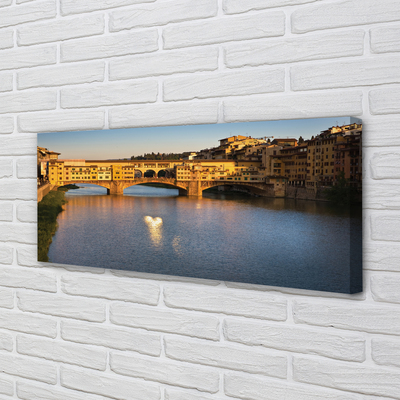 Obraz na płótnie Włochy Wschód słońca mosty