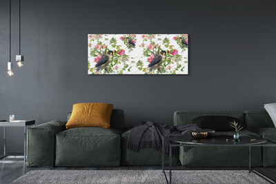 Obraz drukowany na płótnie Ptaki Siedzące na Gałęzi