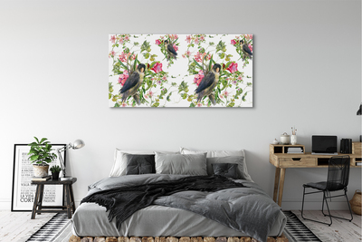 Obraz drukowany na płótnie Ptaki Siedzące na Gałęzi