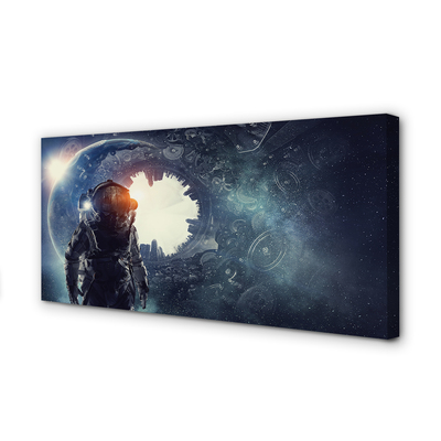 Zdjęcie na płótnie Postać w Świecie Mechanizmów