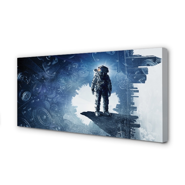 Fotoobraz na płótnie Miasto Mechanizmów i Postać