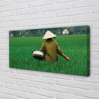 Fotoobraz na płótnie Człowiek na Trawie