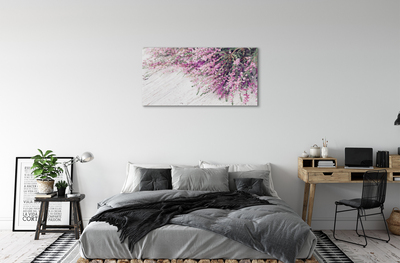 Duży obraz na płótnie Kwiaty na Deskach