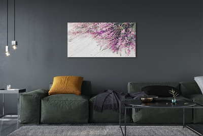 Duży obraz na płótnie Kwiaty na Deskach